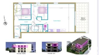  Appartement  vendre 3 pices 70 m