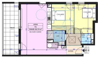  Appartement � vendre 3 pi�ces 68 m�