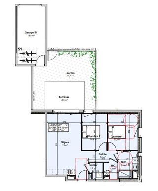  Appartement � vendre 3 pi�ces 64 m�