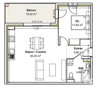 Appartement 2 pièces 50 m² · à Belleville · 50 m² · 169 000 €