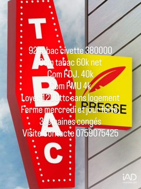 Vente Bar-tabac 100 m&sup2; 499000 94130 Nogent-sur-marne