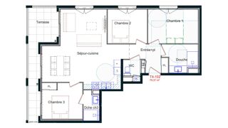  Appartement � vendre 4 pi�ces 79 m�