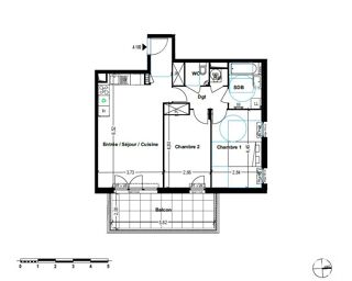  Appartement  vendre 3 pices 64 m