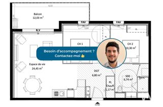  Appartement � vendre 2 pi�ces 43 m�