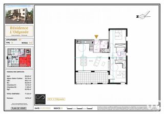  Appartement � vendre 3 pi�ces 71 m�