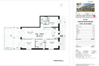  Appartement � vendre 4 pi�ces 86 m�