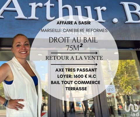 Vente Boutique/Local commercial 75 m&sup2; 70000 13001 Marseille