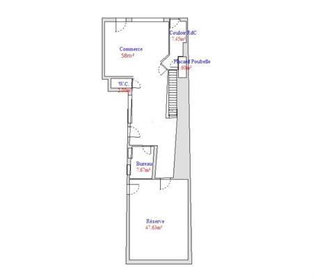   Location Boutique/Local commercial 65 m² 