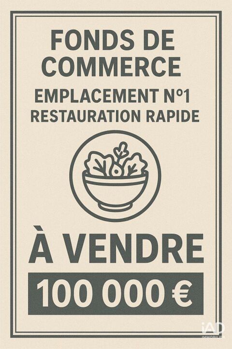 Vente Restauration rapide 50 m&sup2; 100000 13002 Marseille