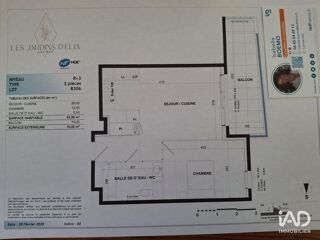  Appartement  vendre 2 pices 44 m