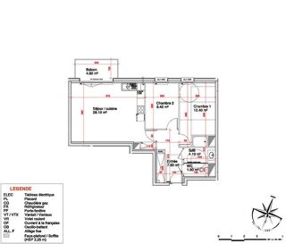  Appartement � vendre 3 pi�ces 63 m�