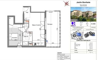  Appartement � vendre 2 pi�ces 45 m�