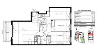  Appartement � vendre 4 pi�ces 79 m�