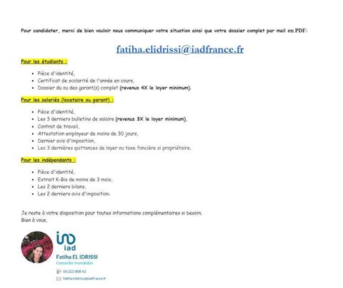  Appartement � louer 2 pi�ces 41 m�