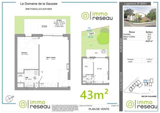  Appartement à vendre 2 pièces 43 m²