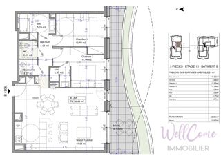  Appartement � vendre 3 pi�ces 82 m�