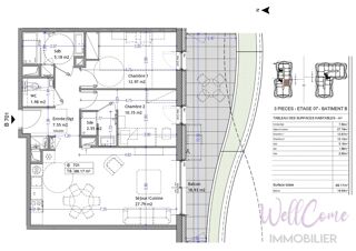  Appartement � vendre 3 pi�ces 68 m�