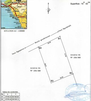  Terrain � vendre 1000 m� Ngaparou