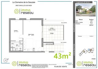  Appartement à vendre 2 pièces 43 m²