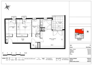  Appartement � vendre 3 pi�ces 67 m�