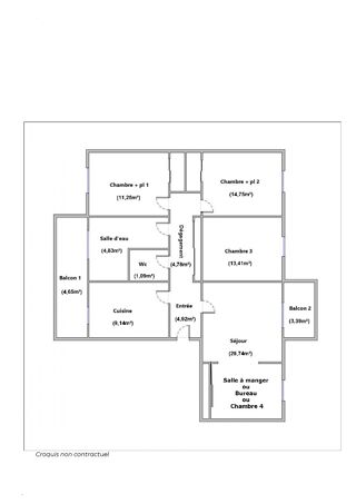  Appartement � vendre 4 pi�ces 94 m�