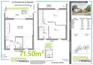  Maison � vendre 3 pi�ces 71 m�