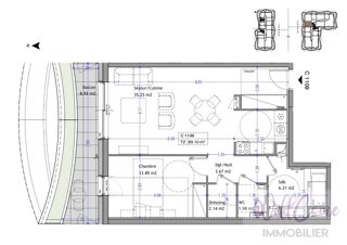  Appartement � vendre 2 pi�ces 63 m�