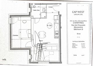  Appartement  vendre 2 pices 54 m