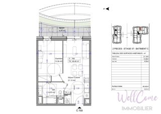  Appartement � vendre 2 pi�ces 40 m�