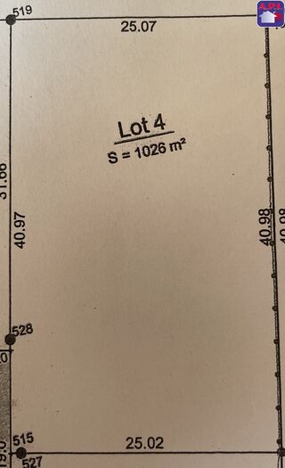  Terrain  vendre 1026 m