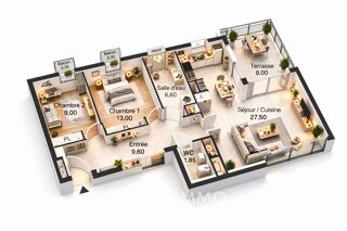  Appartement � vendre 3 pi�ces 67 m�