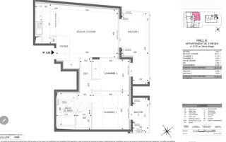  Appartement à vendre 3 pièces 64 m²