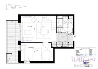  Appartement � vendre 2 pi�ces 46 m�