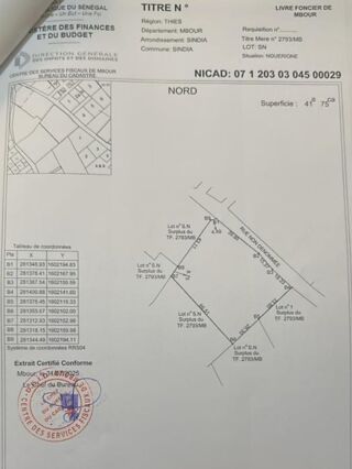  Terrain � vendre 4175 m� Nguerigne