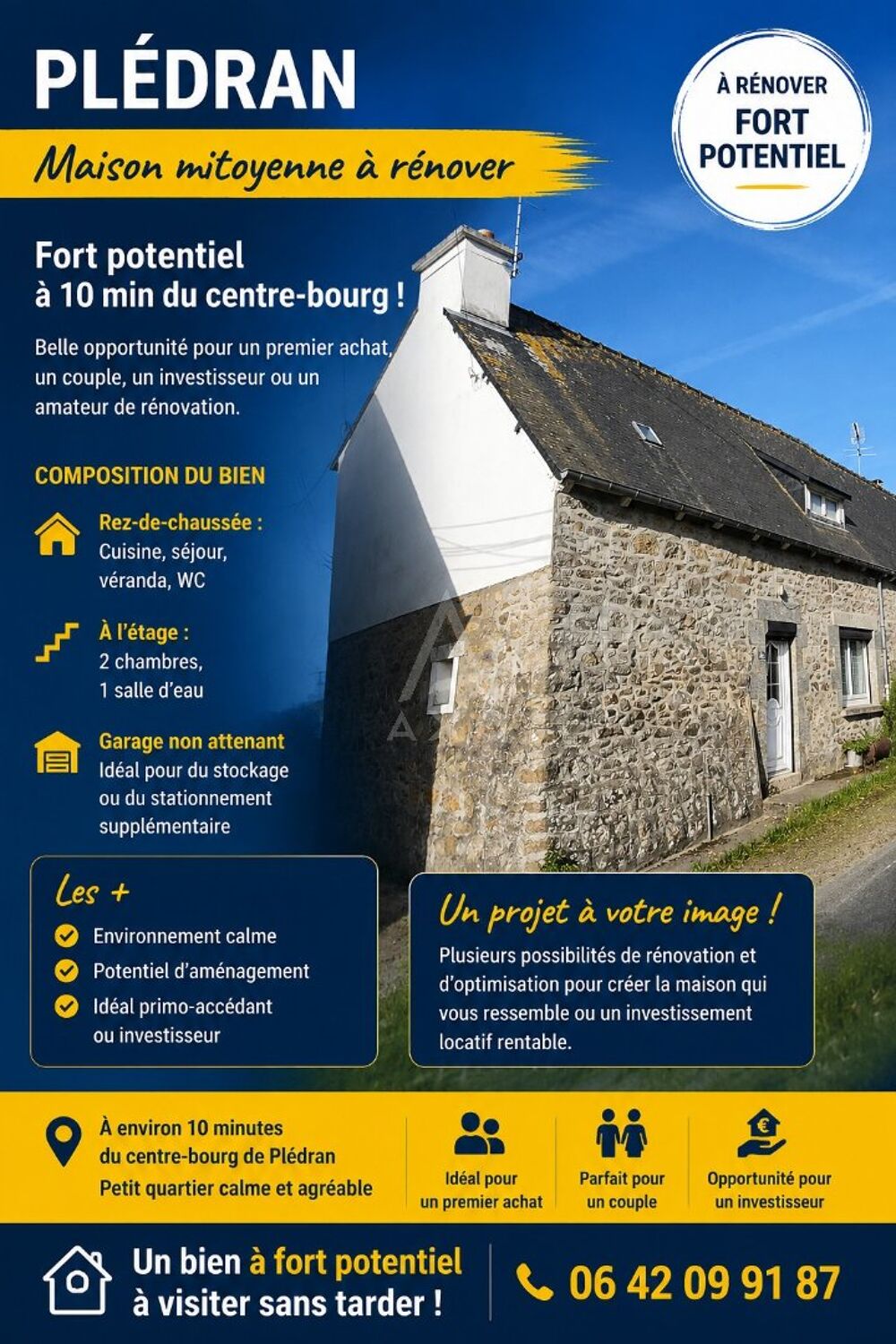 Maison 3 pièces 60 m² · à Pledran · 60 m² · 80 500 €