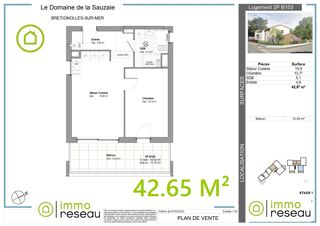  Appartement à vendre 2 pièces 42 m²