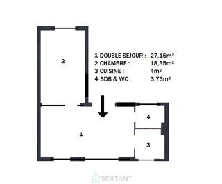  Appartement � vendre 3 pi�ces 56 m�