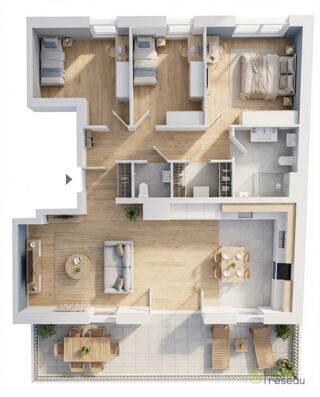  Appartement � vendre 4 pi�ces 90 m�