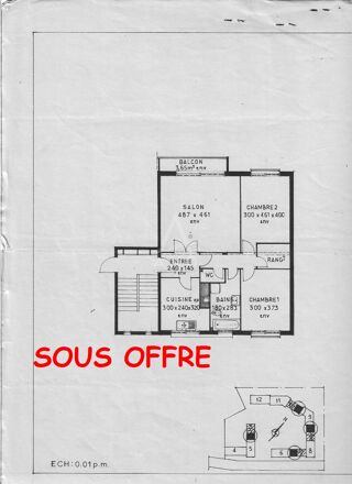  Appartement  vendre 3 pices 70 m