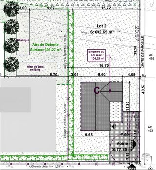  Terrain � vendre 3 pi�ces 602 m�