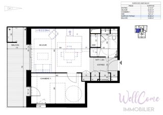  Appartement � vendre 2 pi�ces 46 m�