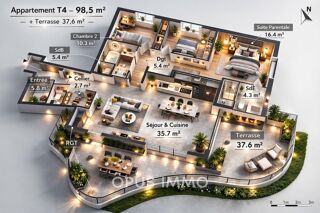  Appartement � vendre 4 pi�ces 98 m�