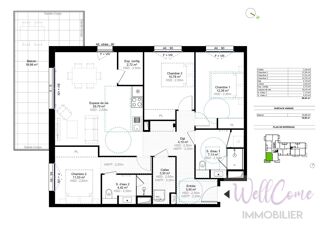  Appartement � vendre 4 pi�ces 89 m�