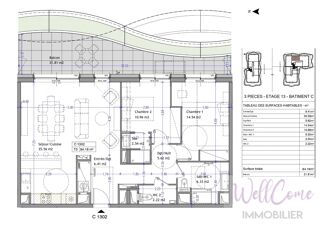  Appartement � vendre 3 pi�ces 84 m�