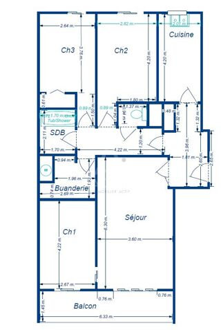  Appartement � vendre 4 pi�ces 87 m�