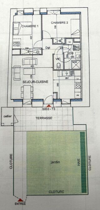  Appartement � vendre 3 pi�ces 56 m�