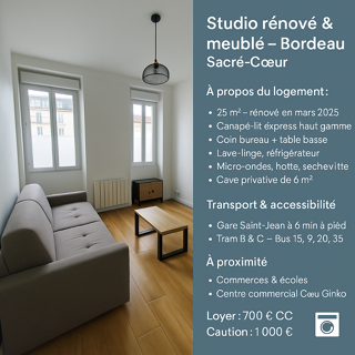  Appartement à louer 1 pièce 