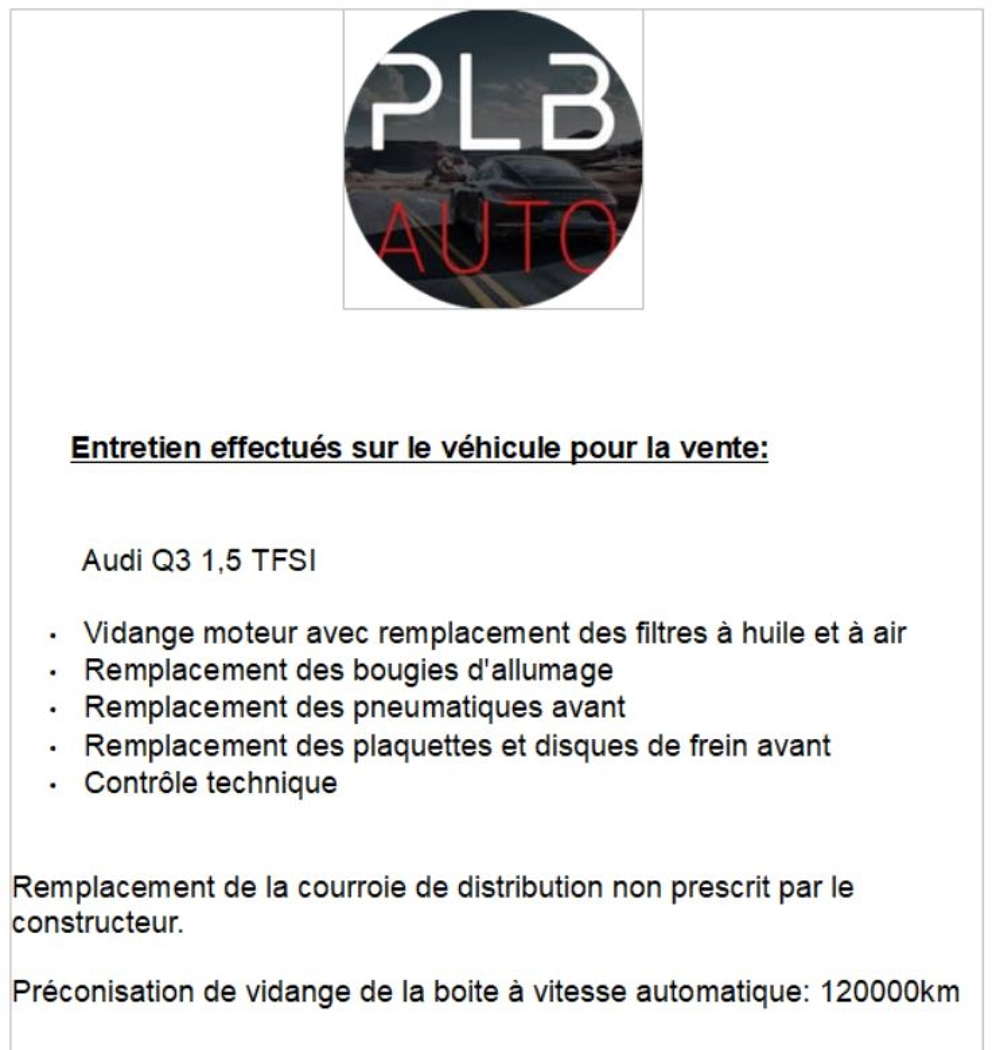 Q3 35 TFSI 150CH S TRONIC 7 06/2020 PLB AUTO 2020 occasion 12000 RODEZ