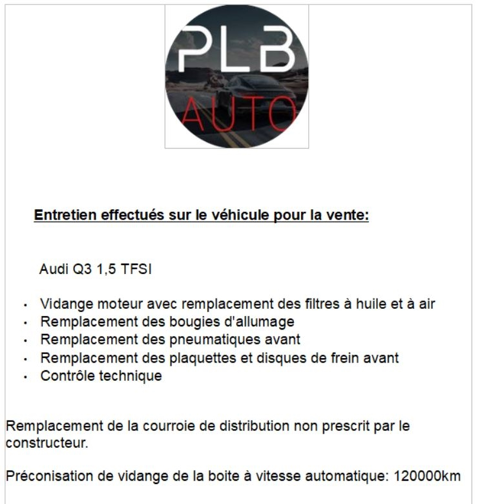 Q3 35 TFSI 150CH S TRONIC 7 06/2020 PLB AUTO 2020 occasion 12000 RODEZ