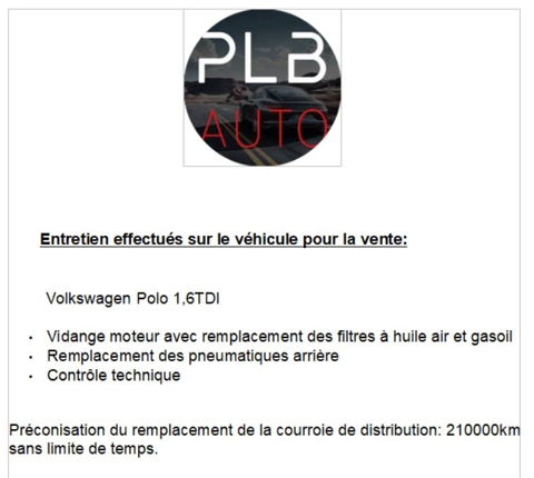 Polo 1.6 TDI 90CH DSG 61 000 KM 1*MAIN GARAGE PLB 2010 occasion 12000 RODEZ